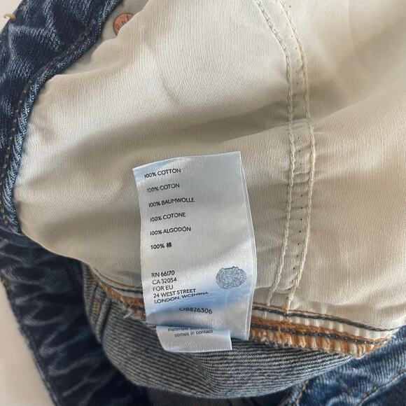 Free People We The Free Denim Cutoff Skirt Distressed Button Fly - Size 30 - Picture 5 of 5